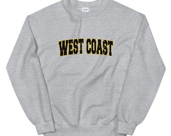 West Coast Unisex Sweatshirt | West Coast Crewneck | West Coast Shirt | Student Gift | West Coast Varsity Letter Vintage Style Sweatshirt
