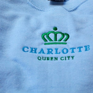 Charlotte Embroidered Sweatshirt | Charlotte Vintage Style Crewneck | Unisex Sweatshirt