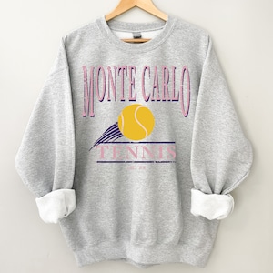 Monte Carlo Tennis Sweatshirt: Vintage Style Unisex Crewneck
