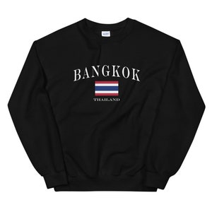 Bangkok Thailand Unisex Sweatshirt | Bangkok Thailand Flag Vintage Style Crewneck Sweatshirt | Bangkok Gift