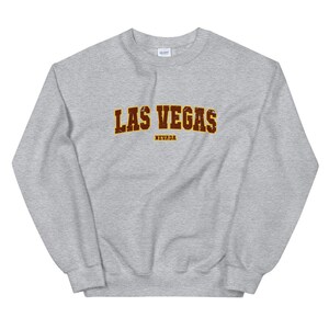 Sudadera unisex de Las Vegas / Sudadera con cuello redondo y letras universitarias de estilo vintage de Las Vegas / Regalo de Las Vegas / Camiseta de Las Vegas