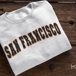 San Francisco California Vintage Style Varsity Unisex Crewneck Sweatshirt | San Francisco Long Sleeve Shirt | Frisco | San Francisco Gift