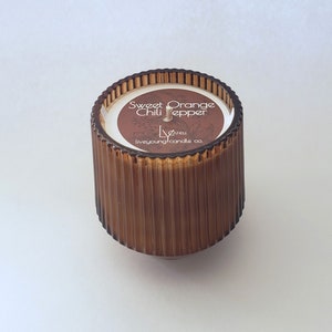 Ribbed Retro Classic Scents Amber Jar Soy Wax Candle image 2