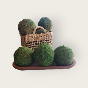 Cabilock 6-Pack Fake Moss Balls - Artificial Greenery Decor (3.9" & 4.7") For Centerpieces, Weddings, Garden
