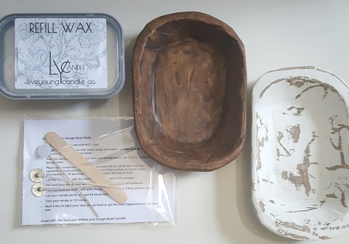 Refill Candle Kit Dough Bowl Candle Refill Soy Wax Candle Etsy
