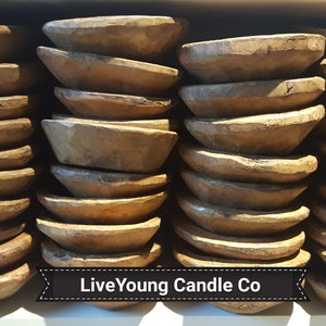Dough Bowls In large quantities | 5-10-15-20 | Hand-Carved Wood Dough Bowls | Candle Ready Dough Bowls