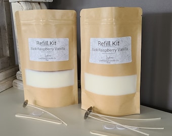 Refill Candle Kit | CLASSIC SCENT OPTIONS | Dough Bowl Refill | Soy Wax Candle Refill Kit | Candle Making Kit | Wood Bowl Candle Refill |