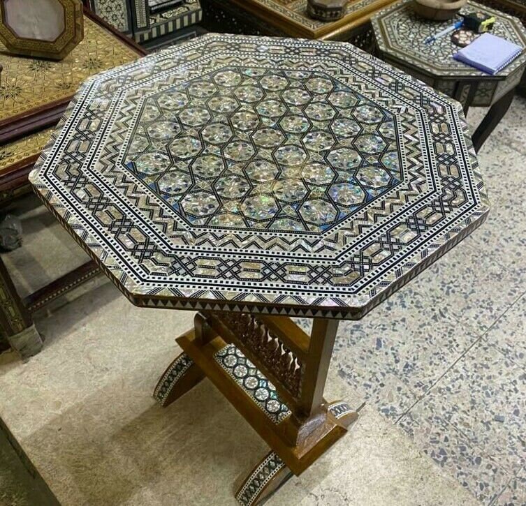 Antique Handmade Wood End Table Inlaid 17.2 Etsy