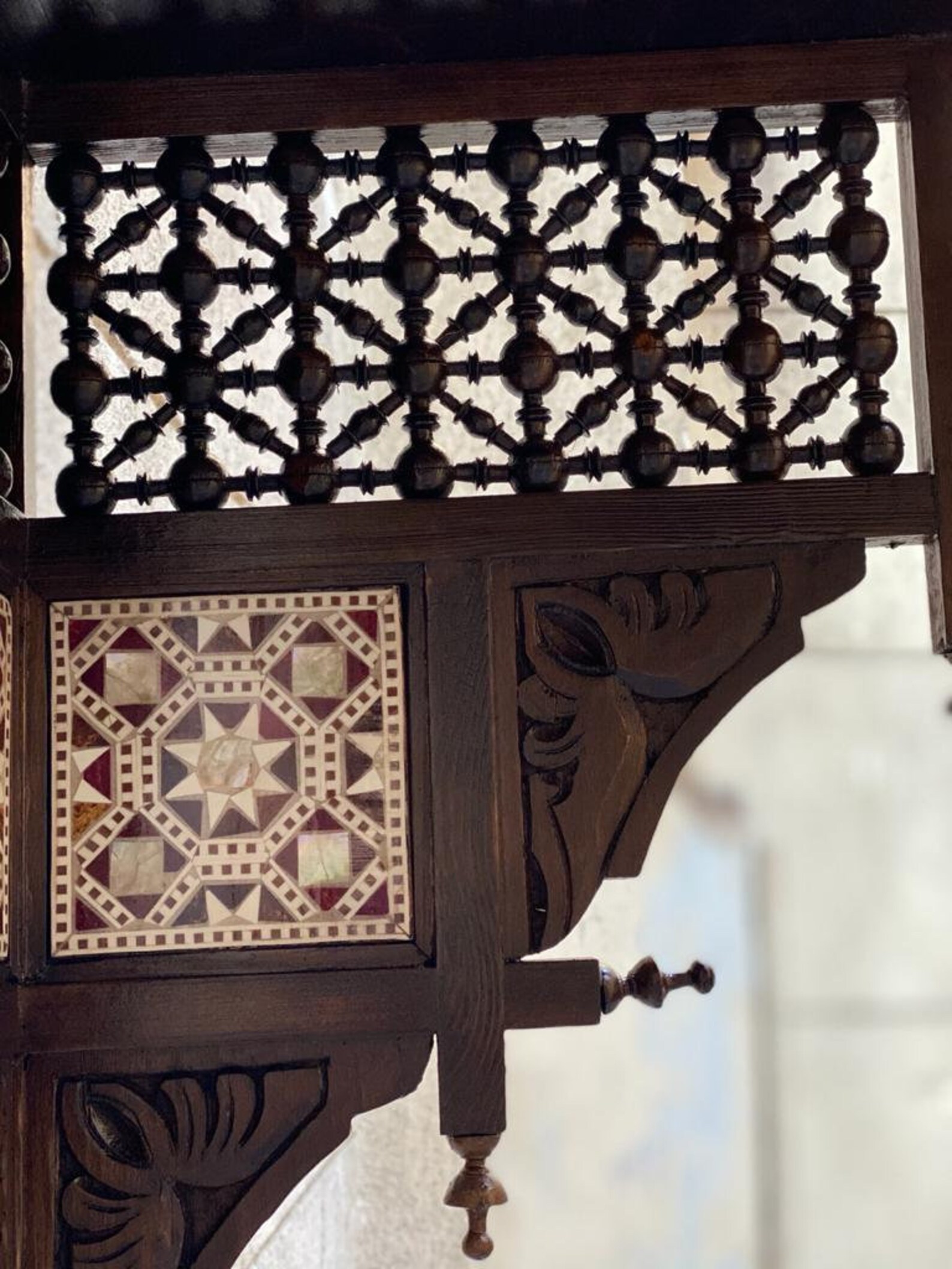 Antique Egyptian Wood Wall Shelf Hand Work Arabesque Inlaid Etsy
