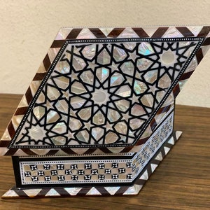 7.2x5 Egyptian Jewelry Box Handmade Inlaid Mother of Pearl