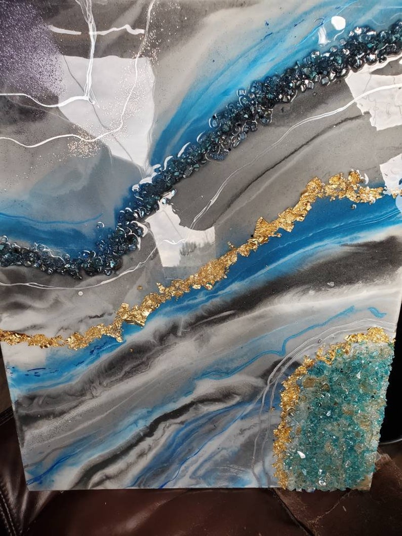 Painting / art / wall decor /resin / resin painting / geode Etsy