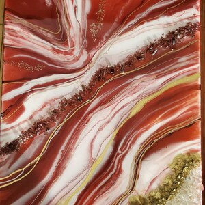 3 Piece Geode | Large Geode | Red Geode | Resin Art | Art | Resin Geode ...