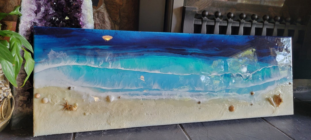 Epoxy Shell Designs 3D Ocean Resin Artwork: Beach Epoxy With Shells - Etsy