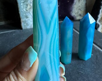 blue agate tower (for 1) choose your crystal