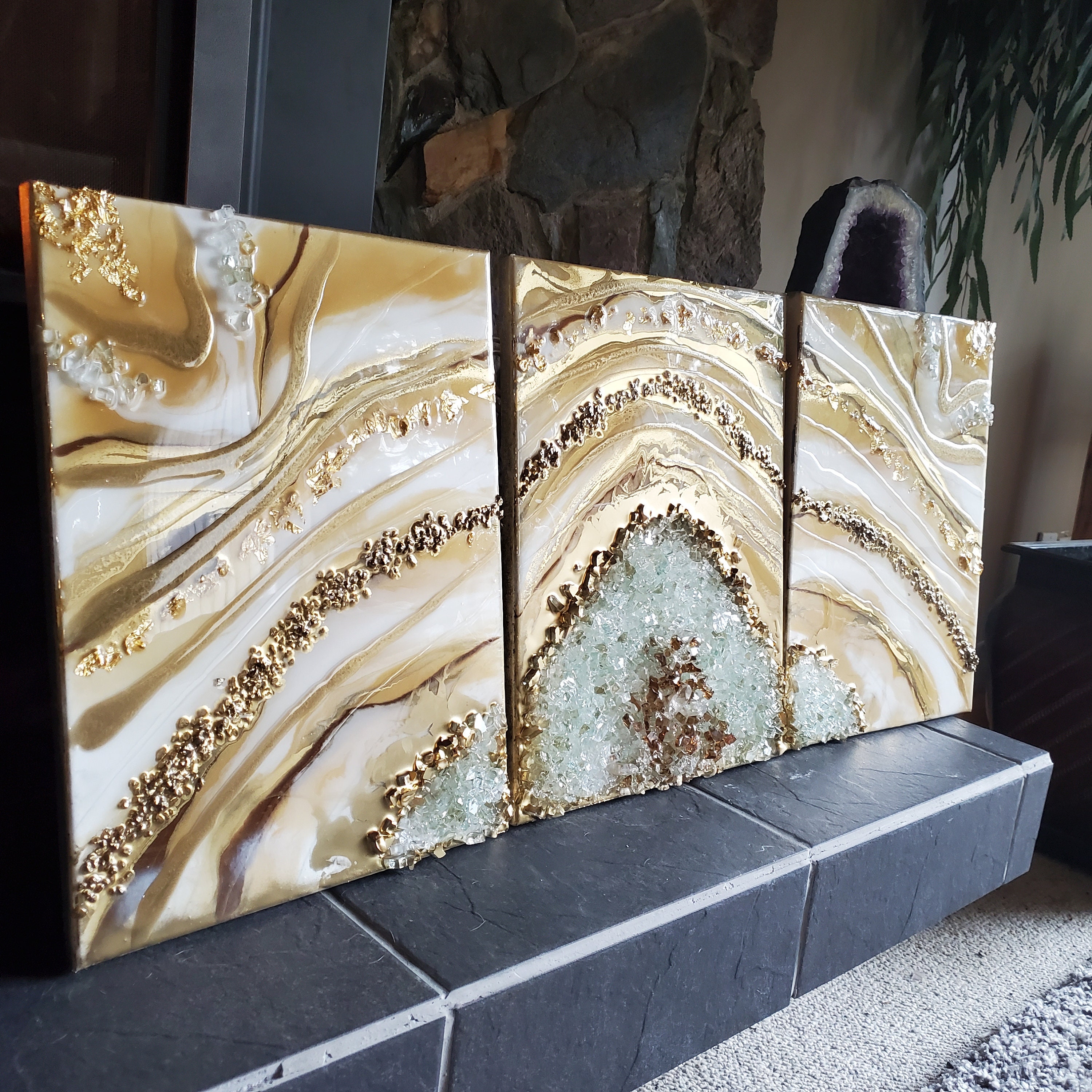 Resin Wall Art / Geode Artwork / Epoxy Artwork / Geode Etsy