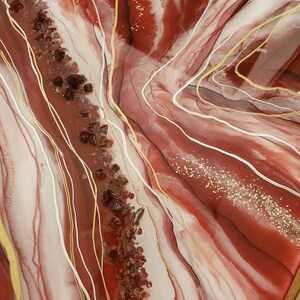 3 Piece Geode | Large Geode | Red Geode | Resin Art | Art | Resin Geode ...