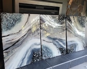 置物 Gwindel 置物 Gwindel 1.15 KG Museum Gallery Unusual White Line Well Terminated