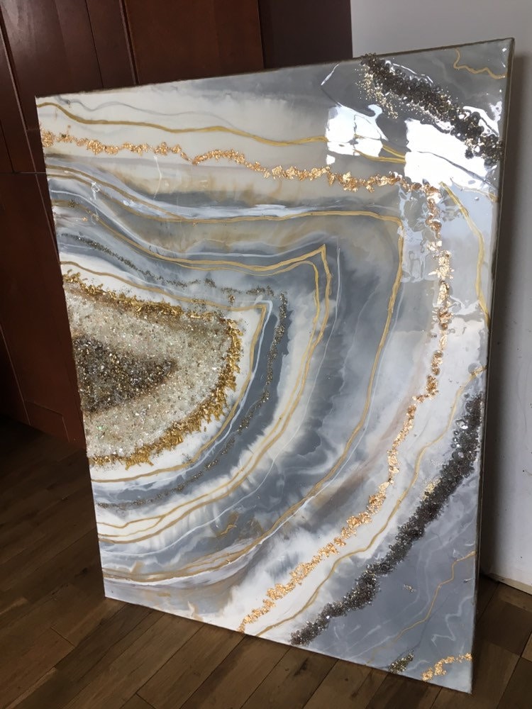 Large Geode / Geode Painting / Resin Painting /geode Painting - Etsy