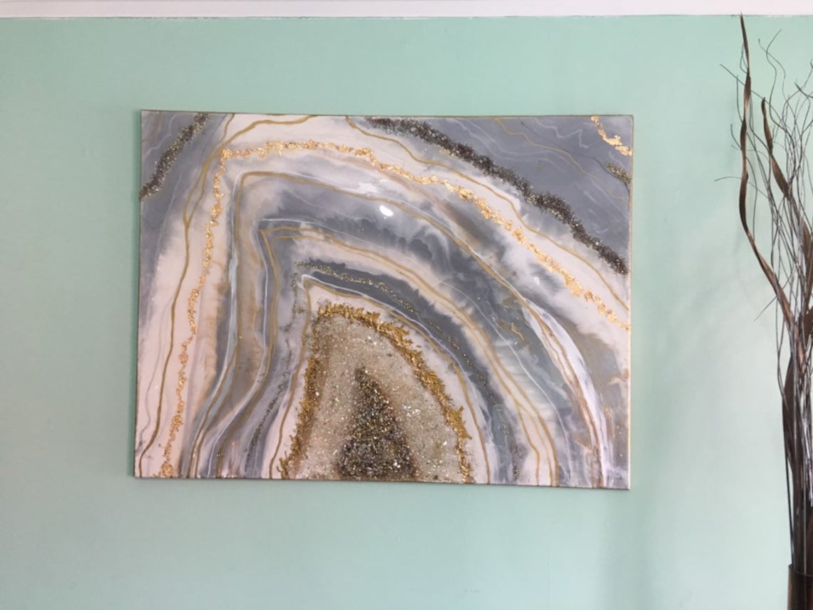 Large Geode / Geode Painting / Resin Painting /geode Painting - Etsy
