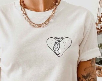 Two Taco Heart Funny Lesbian Pride Shirt, Lesbian Taco Naughty Shirt, Lesbian Girlfriend Gift, Lesbian Wife Tee, Subtle Lesbian Taco Shirt