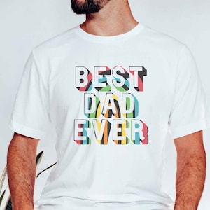 Best Dad Ever Rainbow Pride Fathers Day Shirt, Gay Two Dad LGBTQ Custom Parent Title Pride Rainbow T-Shirt, Queer Dad Family Matching Tee