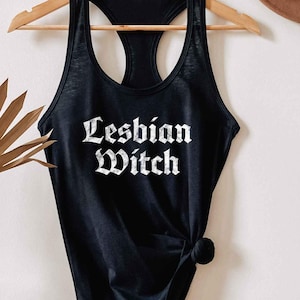 Lesben Hexe Pride Tank Top, Lesben Pride Tank T, lustiges Gay Tee, LGBTQ Queer Pride Tank Top, Queer Lesben Top, schwules Lesben Unisex Tank Top
