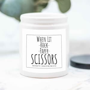 When Lit Rock Paper Scissors Naughty Funny Lesbian Candle, Lesbian Couple Girlfriend Gift, Lesbian Wedding Gift, Lesbian Valentines Day Gift