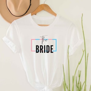 LGBTQ Transgender Bride Shirt, Trans Wedding, Trans Pride Wedding Tee, Trans MTF Bachelorette, MTF Bride Pride, Trans Flag Bridal Party Gift