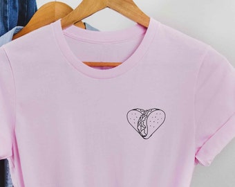 Two Taco Heart Funny Lesbian Pride Shirt, Lesbian Taco Naughty Shirt, Queer Women, Lesbian Valentine Taco Shirt, Subtle Lesbian Taco Shirt