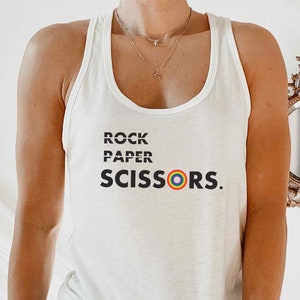 Lesben Pride Tank Top, Schere Schere, lustiges Lesben T-Shirt, LGBTQ Pride Tank Top, Queer Frauen Top, schwules Frauen Unisex Tank Top