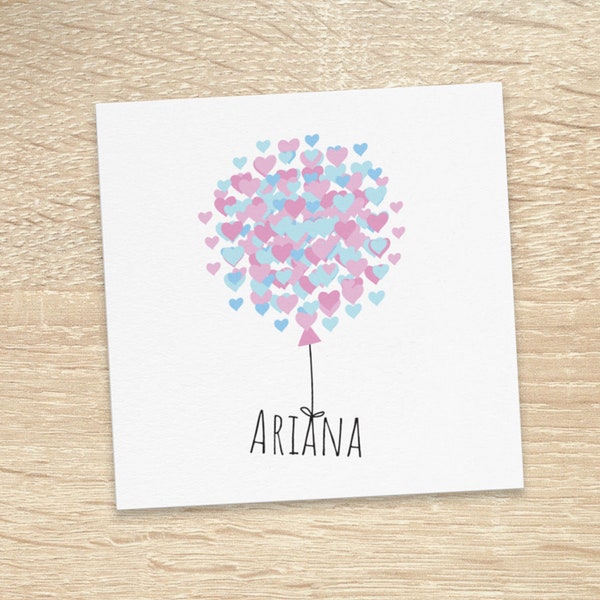 LGBT Trangender Name Change Card, Trans Flag Color Heart, Transgender Birthday, Coming Out Gift, FTM MTF Gift, Trans Pride, Top Surgery Card