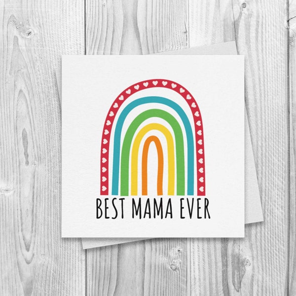 Best Mama Ever Rainbow Lesbian Mothers Day Card, Two Lesbian mom Mother day gift, LGBT Baby Shower, Lesbian Pregnancy, Lesbian mom baby card