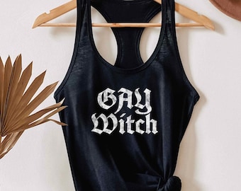 Gay Witch Pride Tank Top, Gay Pride Tank Top, Funny Gay Tee, LGBTQ Gay Pride Tank, Queer Gay Tank Top, Gay Unisex Tank Top, Gay Gothic Top