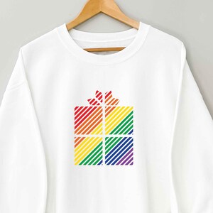 Rainbow Gift Christmas Sweater, Gay Xmas Rainbow Sweater, LGBTQ Gay Christmas Sweatshirt, Gay Holiday Pride Gift, Lesbian Christmas Sweater
