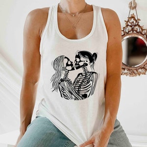 Lesben Pride Tank Top Küssen Skeleton Top für LGBTQ Tank Top für Lesben Pride Shirt für Lesben Tank Top Lesben Unisex Pride Tank Top