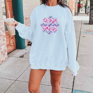 Bisexual Christmas Sweatshirt, Bisexual Flag Snowflake Christmas Sweater, Bisexual Subtle Pride Sweater, Queer Bisexual Pride Christmas Gift