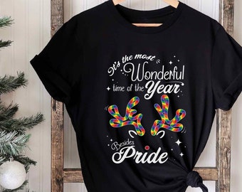 Gay Christmas Shirt For Queer Christmas Shirt For LGBTQ Holiday Gay T-Shirt LGBTQ Rainbow Reindeer Christmas Shirt Lesbian Christmas Shirt