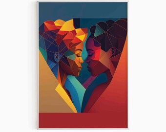 Lesbian Art Wall For Lesbian Couple Housewarming Gift For Lesbian Couple Home Decor For Lesbian Wall Print For Queer Art For Queer Decor