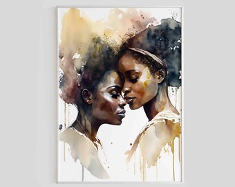 Lesbian Wall Art Printable LGBTQ Love Home Decor For Queer Art Print For Lesbian Couple Gift For Queer Home Decor Lesbian Art Decor Print