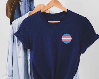 Koszulka z flagą Transgender Pride, Koszulka LGBTQ Pride, Wsparcie Trans Pride, Koszulka z flagą Trans, Koszulka z prawami Trans, Koszulka z prawami LGBTQI+, Miesiąc dumy