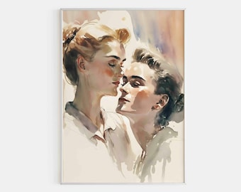 Lesbian Wall Art Home Decor For Queer Art Print LGBTQ Love Artwork ForQueer Home Decor Lesbian Couple Gift For Lesbian Art Decor LGBTQ Print