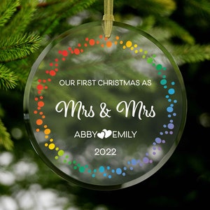 Our First Christmas Mrs & Mrs Lesbian Wedding Ornament For Lesbian Newlywed Couple Ornament LGBTQ Christmas Ornament Lesbian Wife Xmas Gift