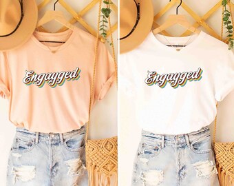 LGBTQ Engayged Rainbow Pride Shirt, Lesbian Engaged Gift, Gay Engagement, Gay Wedding Announcement, Queer Engagement, Gay Engaygement Gift