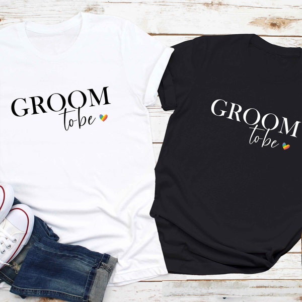 LGBTQ Groom To Be Shirt For Gay Engagement Gift For Gay Wedding T-Shirt Two Groom T Shirt LGBTQ Pride Groom Shirt Gay Bachelor Party Shirt