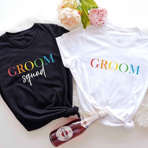 LGBTQ Groom & Groom Squad Gay Bachelor Party Shirt For Gay Wedding T-Shirt Gay Crew Pride Squad Shirt LGBTQ Best Man Tee Gay Bachelore Dacor