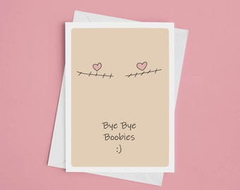 Bye Bye Boobies Transgender Breast Removal Surgery Support Card, FTM Reassignment Top Surgery, Gender reassignment, Trans Gift, FTM Gift