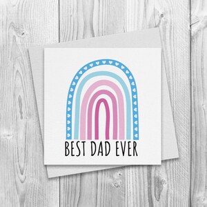 Carte de fête des pères transgenres Meilleur papa de tous les temps Trans Rainbow Flag Card Trans Dad, Trans FTM Cadeau de fête des pères pour la carte de papa Trans Family Pride