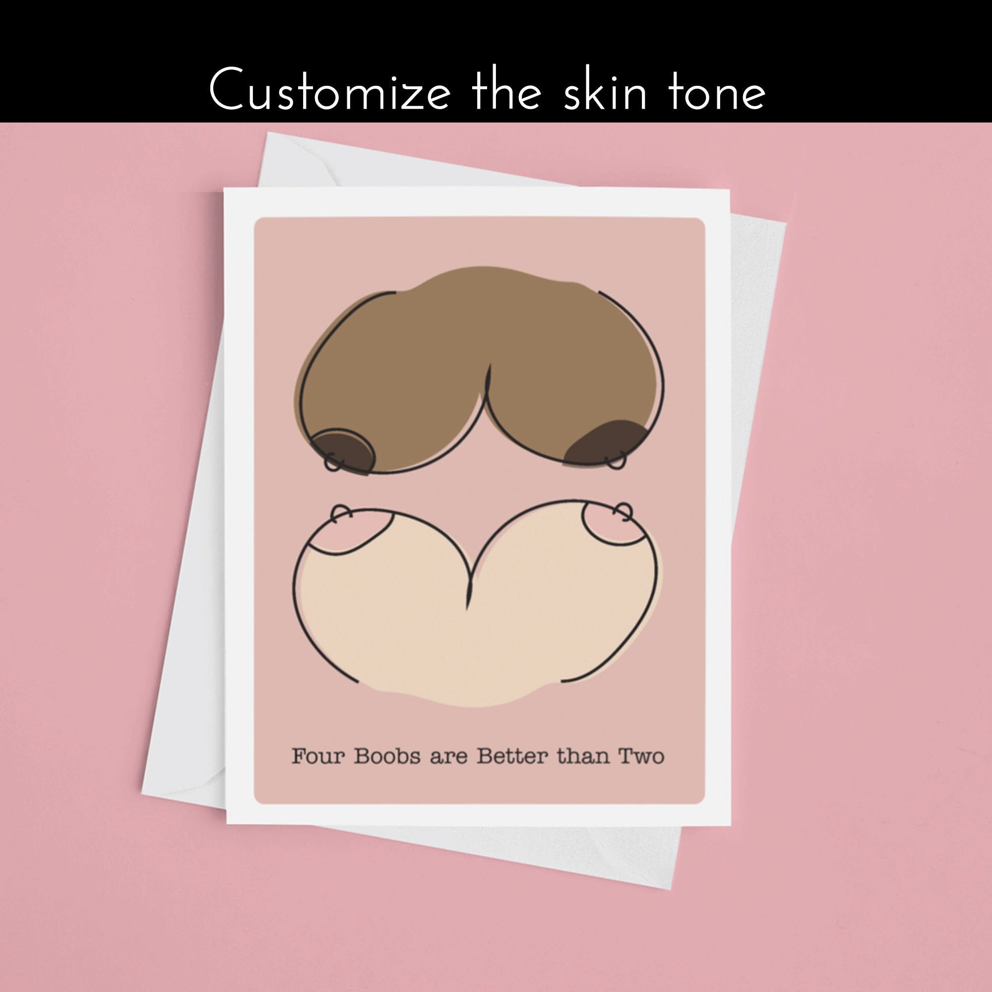 Four Boobs Are Better Than Two Custom Lesbian Card Lesbian - Etsy Israel