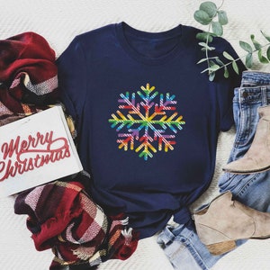 LGBTQ Rainbow Pride Christmas Shirt, Subtle Pride Rainbow Xmas T-Shirt For Gay Christmas Shirt For Lesbian Christmas Shirt Queer Xmas Shirt