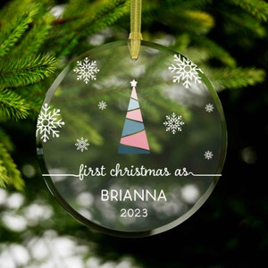 First Christmas Transgender Name Change Ornament, Transgender Christmas Gift, Trans Flag Ornament FTM or MTF Xmas Gift Trans Xmas Ornament